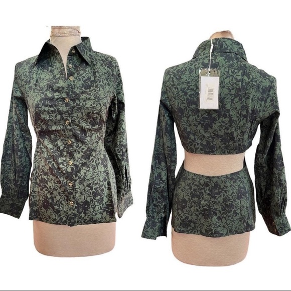 Anthropologie THIRD FORM Garden Party Button Down Cut-Out Blouse Top Size 6 NEW - Picture 8 of 9